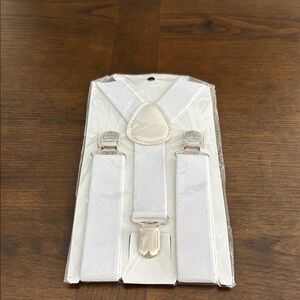 4/$20 White Kids Suspenders